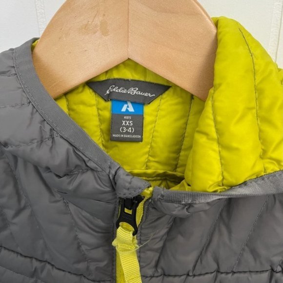 boys Eddie Bauer MicroTherm? Hooded Jacket Grey size 3/4 - Picture 2 of 7